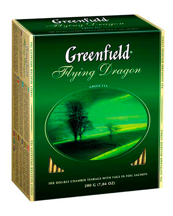  Зелёный чай GREENFIELD FLYING DRAGON 100 пакетиков